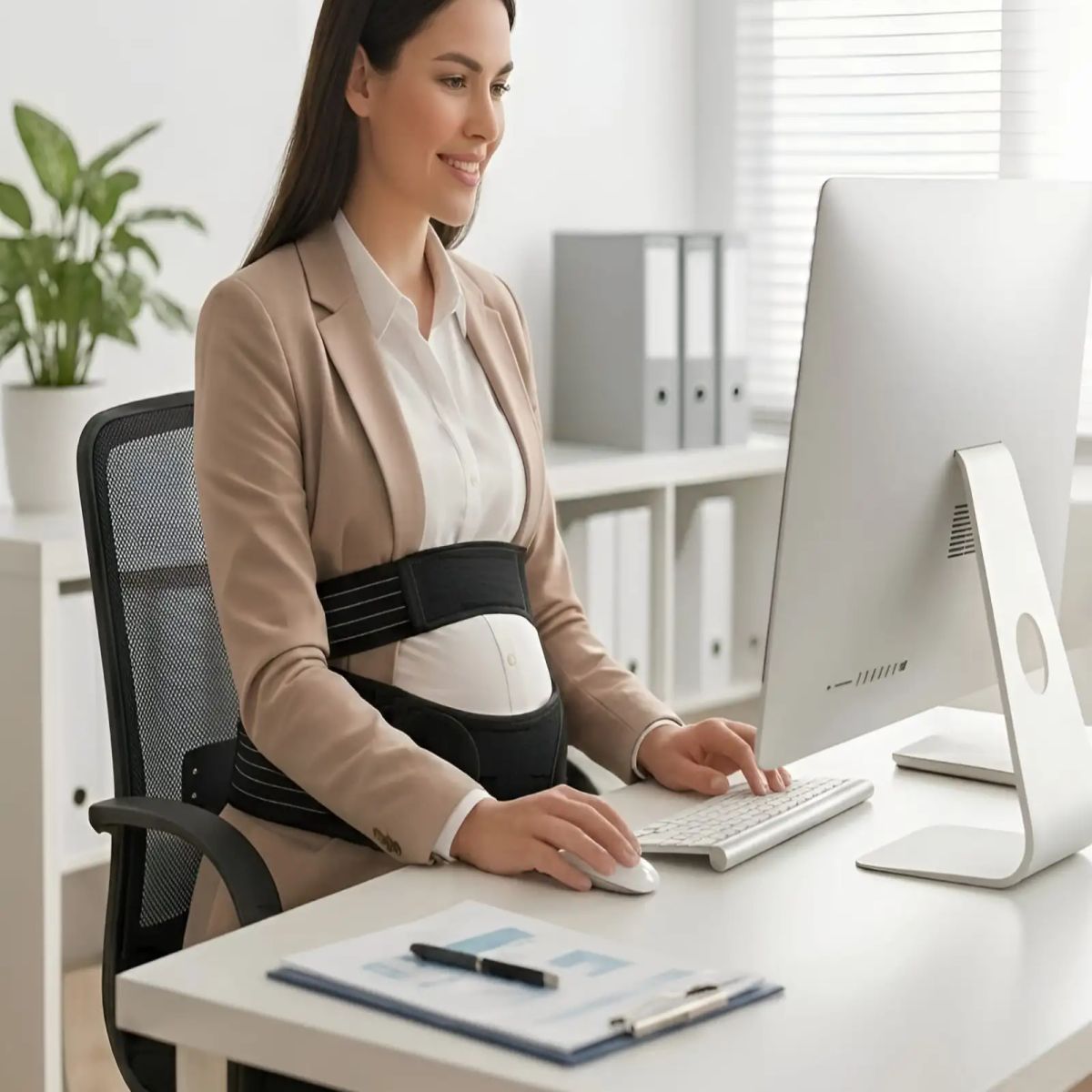 GENERICO - Faja Cinturon Soporte Embarazo Abdominal Lumbar Ergonomico