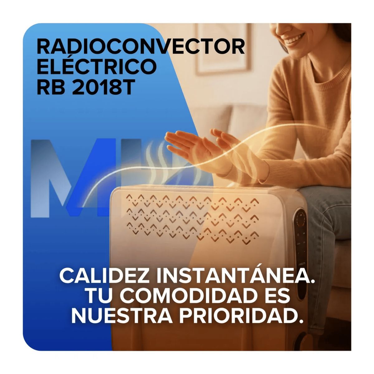 AIROLITE - Radioconvector Electrico 2000w Panel Touch Y Control Remoto