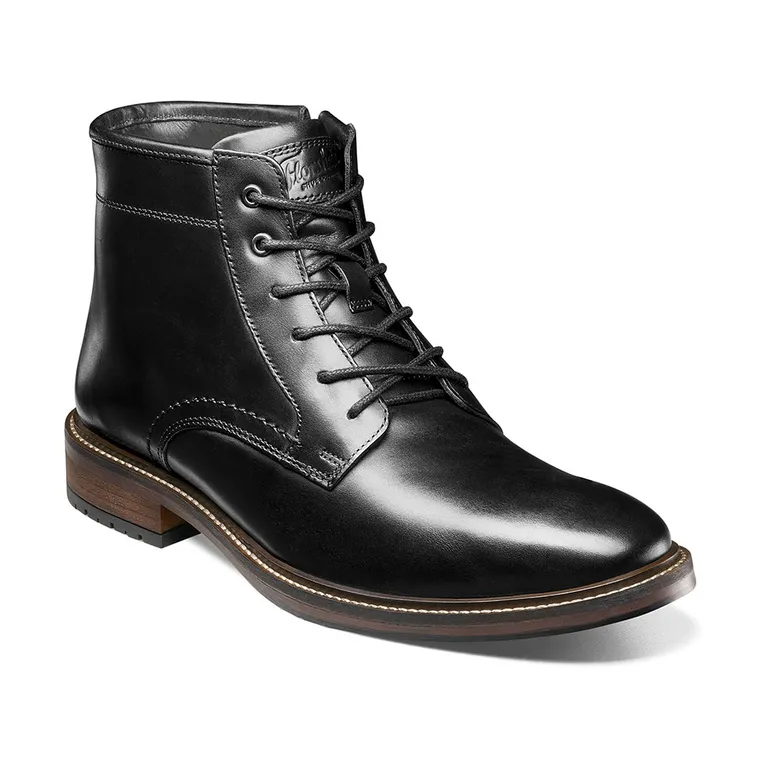 Botines Casual Forge Plain Toe Lace Up Negro