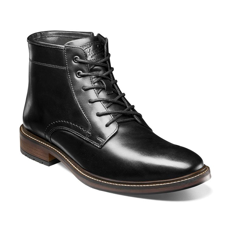 Botines Casual Forge Plain Toe Lace Up Negro