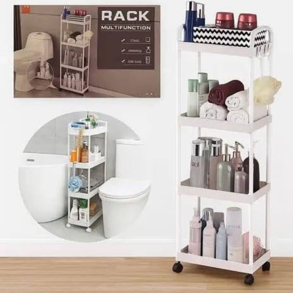 GENERICO - Carrito organizador con ruedas 4 niveles