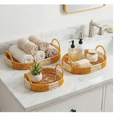 GENERICO - Set de Cestas Cuadradas Tejidas a Mano con Asas 5x 20x30 cm, 5x25x35 cm y 5x30x40 cm