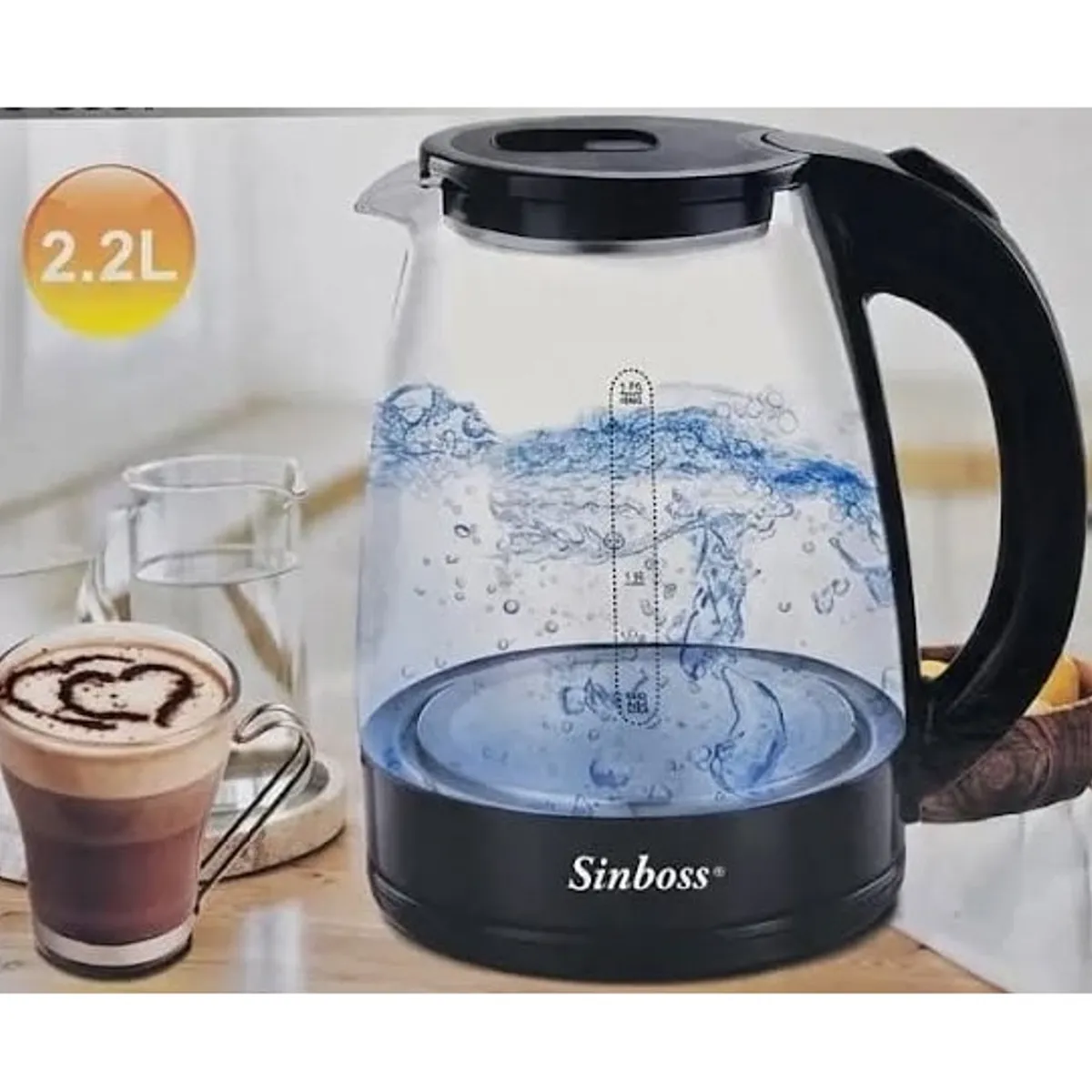 Hervido de vidrio Sinboss 2.2L, marca GENERICO - Foto Principal