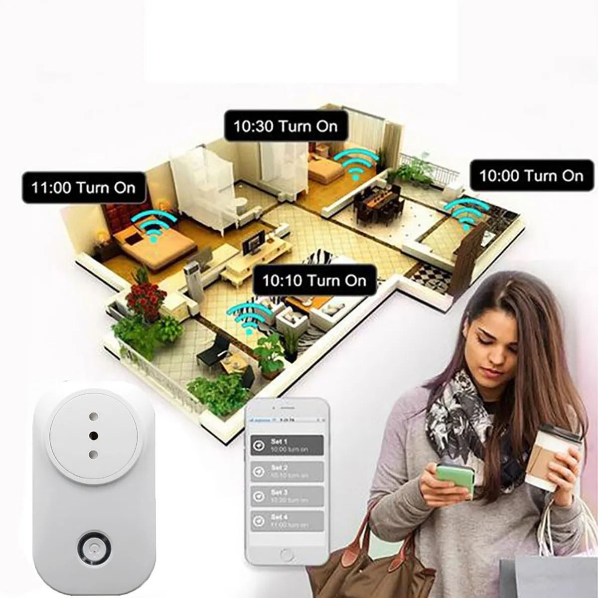 GENERICO - Enchufe Inteligente Medidor De Consumo Wifi 16a Alexa