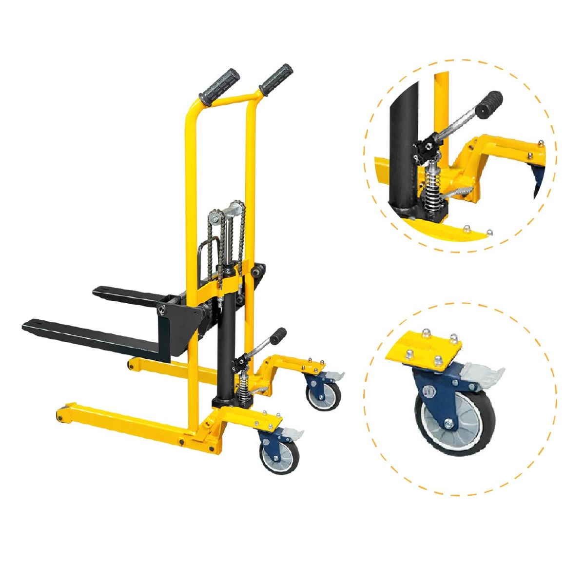 GENERICO - Apilador Manual 200 Kg Rueda Giratoria