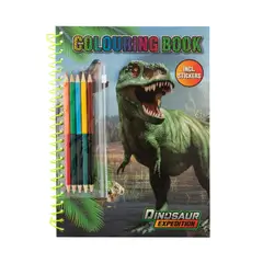 DINOSAUR EXPEDITION - Libro para Pintar Dinosaurio con Lápices y Stickers