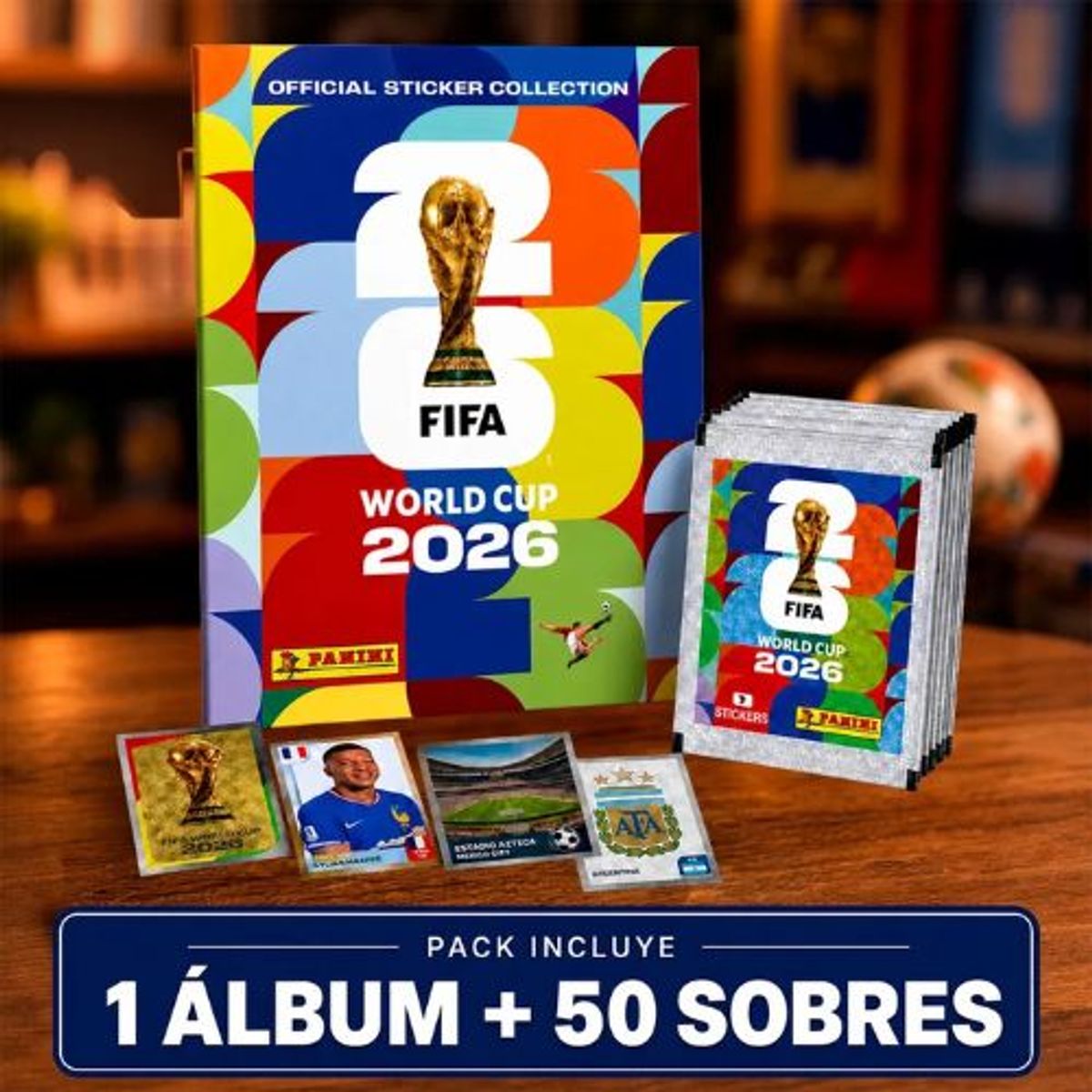 PANINI - Álbum Oficial Panini FIFA World Cup 2026 Tapa Blanda + Pack 50 Sobres