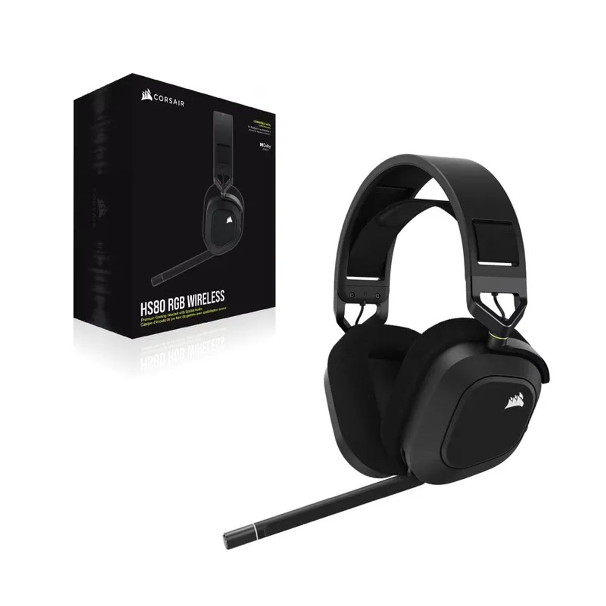 CORSAIR - Corsair HS80 RGB Wireless Headset, Carbon