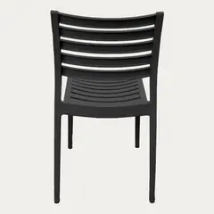 TODODESCUENTO - Silla Burdeos Exterior Apilable Negra
