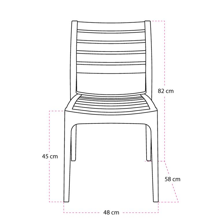 Silla Burdeos Exterior Apilable Caqui Beige
