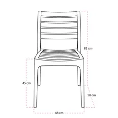 TODODESCUENTO - Silla Burdeos Exterior Apilable Caqui