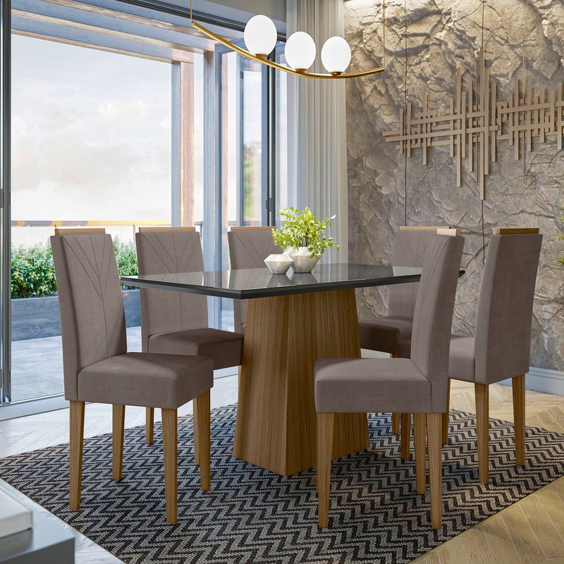 JDO & DESIGN - Juego De Comedor Jasmin 6 Sillas Café Jdo & Design