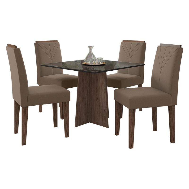 JDO & DESIGN - Juego de Comedor Marina  4 Sillas Café Jdo & Design
