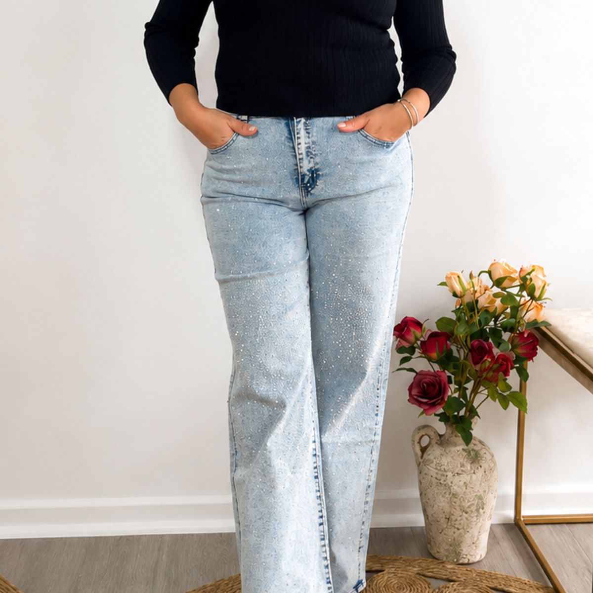 GENERAL - JEANS WIDE LEG COLECTION DIAMONDS