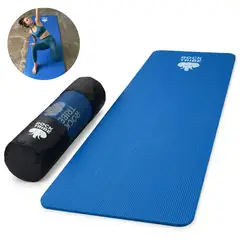 GENERICO - Mat Yoga Colchoneta Azul Extra15mm Bolso Correa Rock Tribe