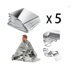 GENERICO - Pack 5 Manta Térmica De Emergencia Trekking Camping 160*210