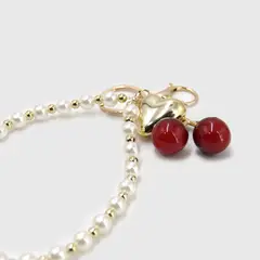 VC ACCESORIOS - Charm Cherry Pearl - cerezas con strap de perlas