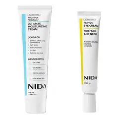 NIDA - Pack antiedad con colágeno y péptidos Crema rostro + Crema contorno de ojos