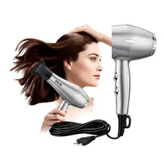 IRM - Secador De Cabello Profesional Gris Plata Potente Con Difusor Rulos Y Accesorios FIGOIMPORT