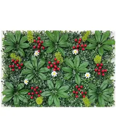 ARBUSTO REAL - Jardín Muro vertical artificial E palmeta Plantas 60x40 cm Guinda