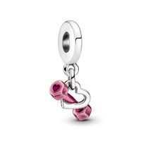 Charm Colgante Mancuerna Y Corazón Mujer