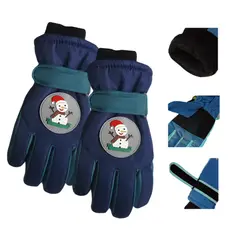 GENERICO - Guantes de Niñs en Azul para Nieve esquí o snowboard.