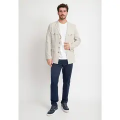 ORIGINAL PENGUIN - Chaqueta Hombre Lino Natural MARROQUI