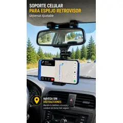 MOVI - Soporte Celular Ajustable para Espejo Retrovisor 360° Universal