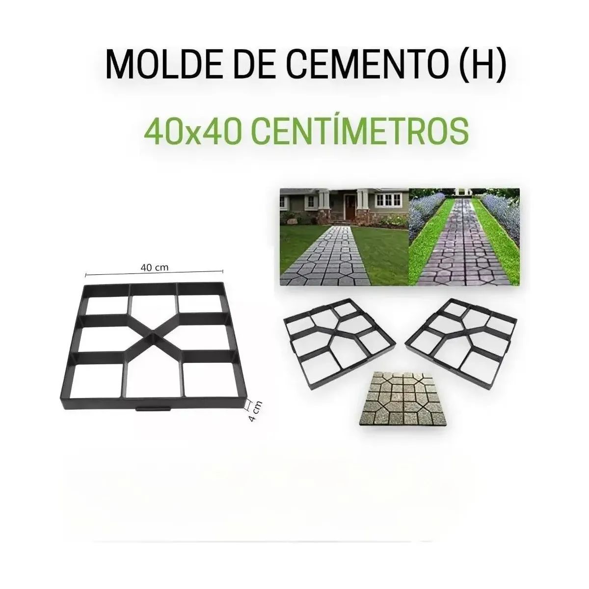 GENERICO - Molde De Cemento Para Sendero 40x40 BELUG