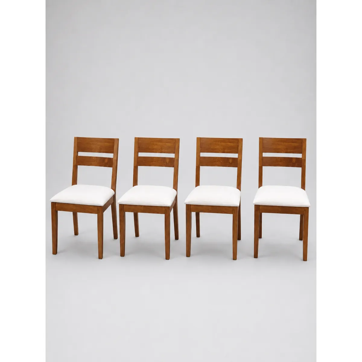 Pack 4 Sillas Aspen de Madera Pino Color Miel, Tapiz Blanco Hueso, marca GENERICO - Foto Principal