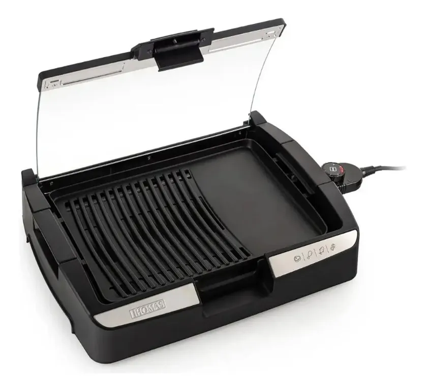 Parrilla Electr TH-224 1500W 225C Tapa Limpieza Fácil