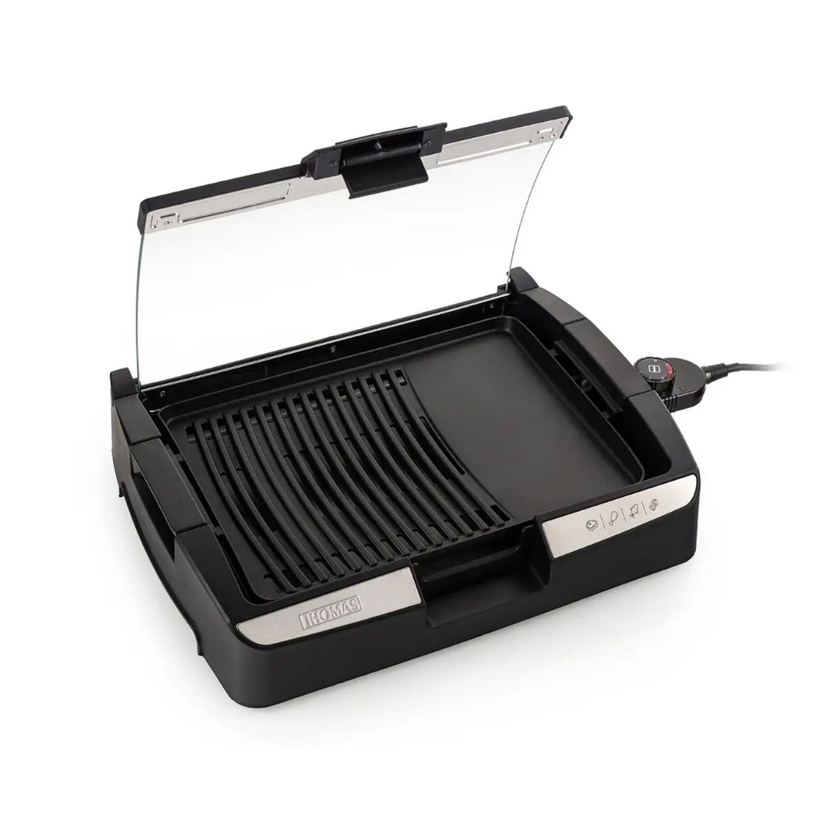 THOMAS - Parrilla Electr Thomas TH-224 1500W 225C Tapa Limpieza Fácil