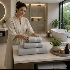 GENERICO - Juego De Toallas De Baño 100% Algodón 3 Piezas Gris