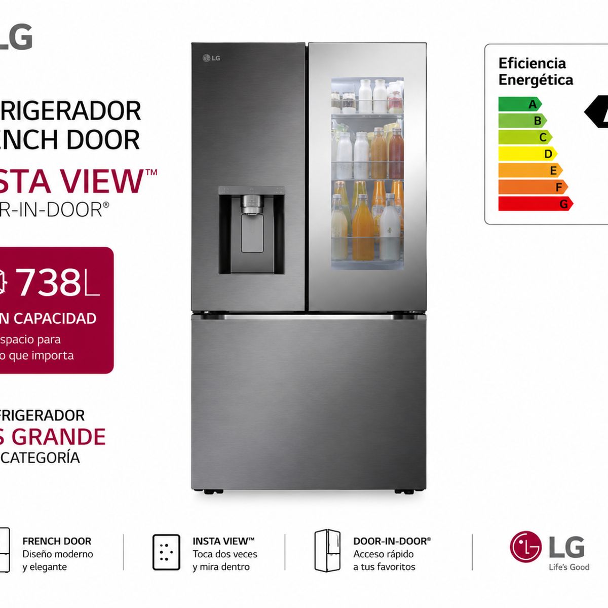 LG - REFRIGERADOR SIDE BY SIDE LG 738 LITROS PREMIUM WIFI THINQ