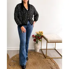 GENERAL - Jeans flare Bota Ancha Tiro Alto Mujer Azul Oscuro