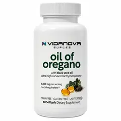 VIDANOVA - Aceite de Orégano 6000 mg + Black Seed Oil 60 Softgels