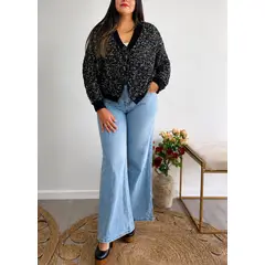 GENERAL - Jeans Palazzo wide leg Tiro Alto Mujer Azul Celeste