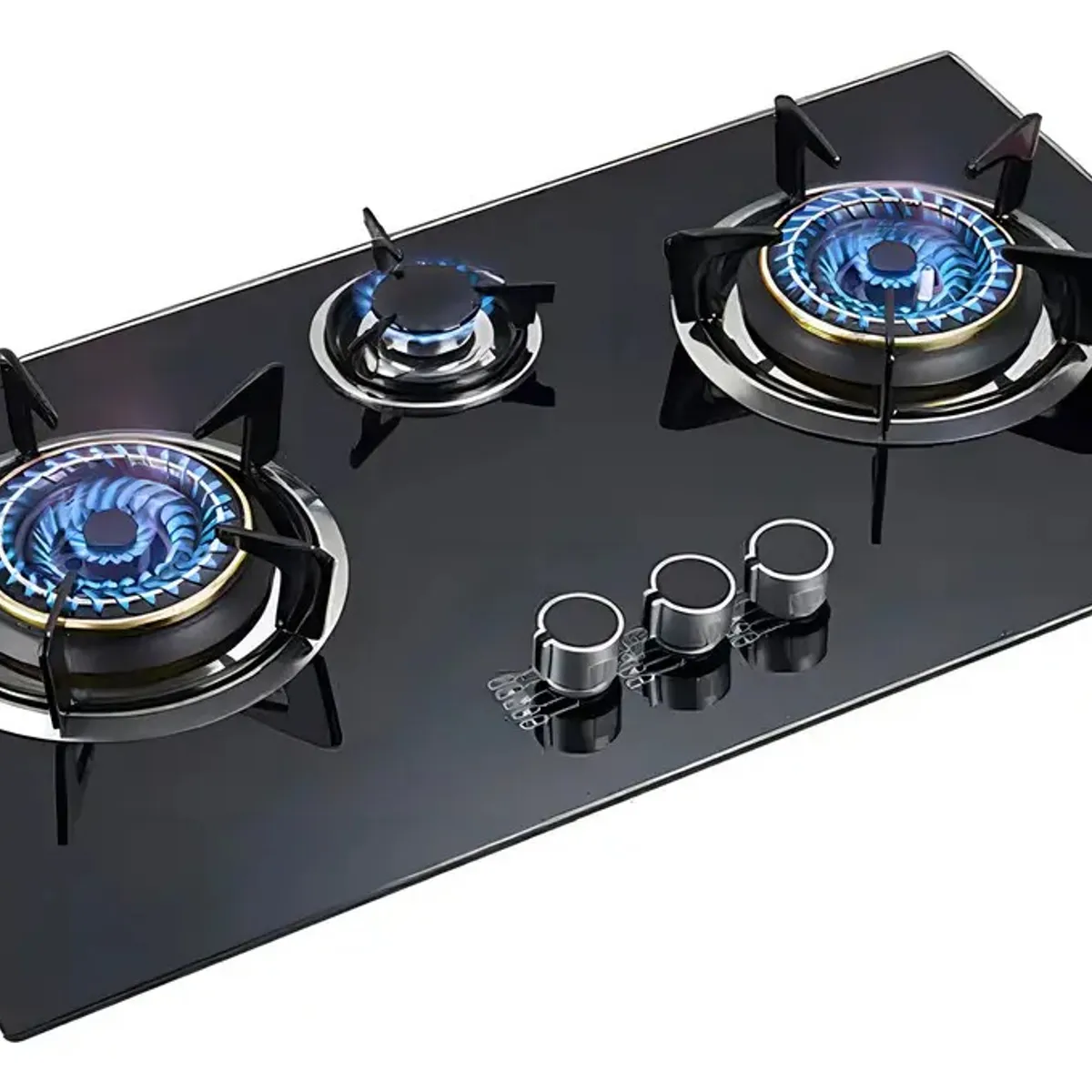 GENERICO - Cocina A Gas Encimera Tope Vidrio Templado 3 platos