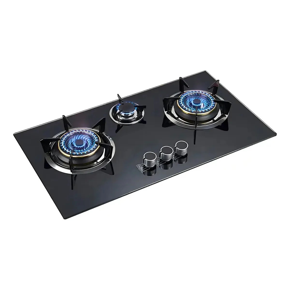 GENERICO - Cocina A Gas Encimera Tope Vidrio Templado 3 platos