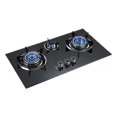 GENERICO - Cocina A Gas Encimera Tope Vidrio Templado 3 platos