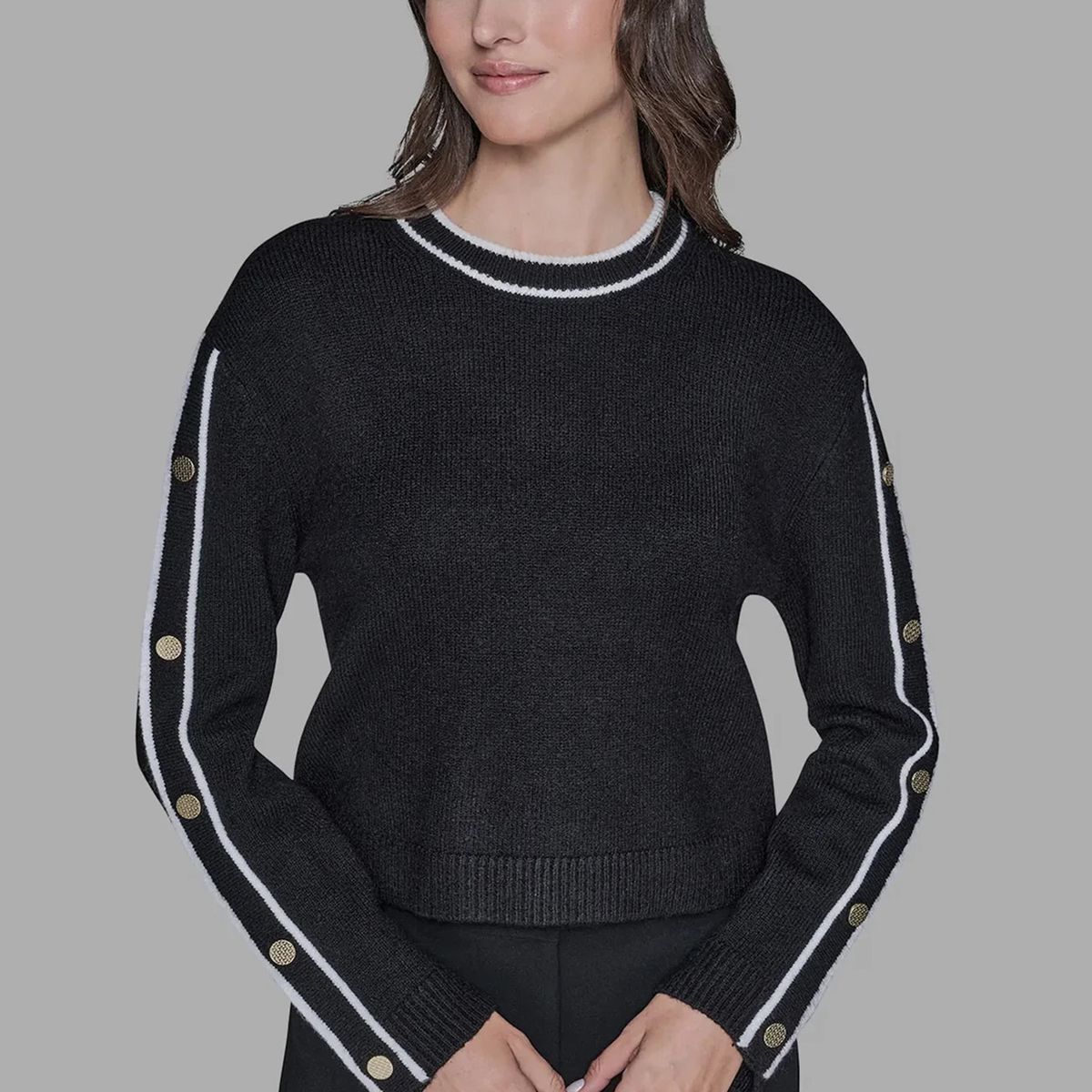 KARL LAGERFELD - Sweater con botones en las mangas