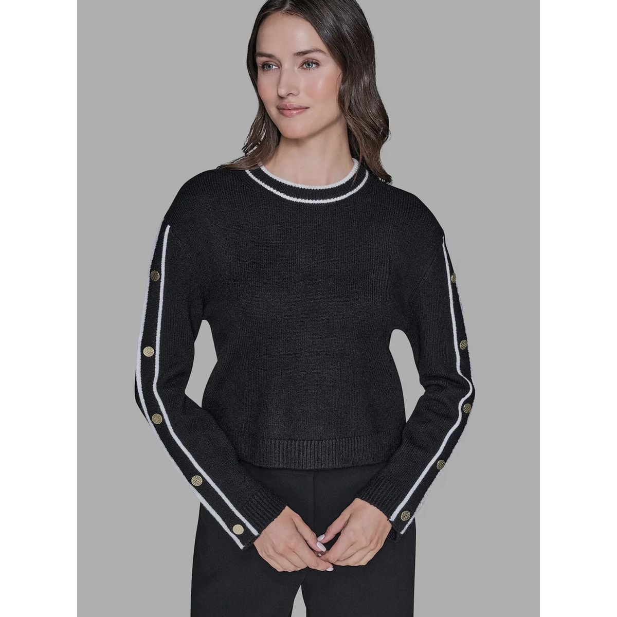 KARL LAGERFELD - Sweater con botones en las mangas