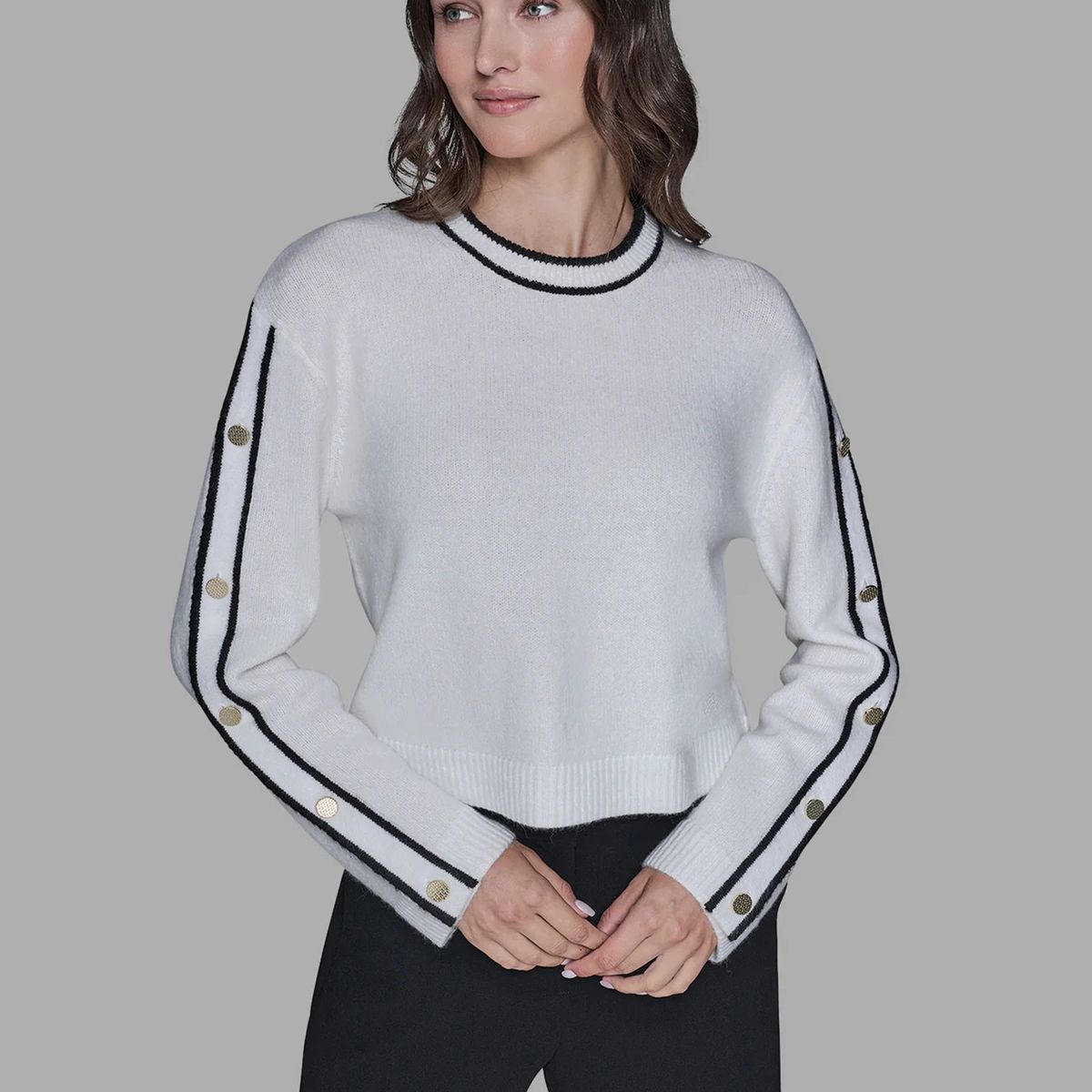 KARL LAGERFELD - Sweater con botones en las mangas