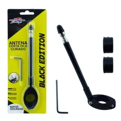 GENERICO - Antena Para Moto Corta Hilo Curado Negra Marca PRO-BIKER Modelo Black Edition
