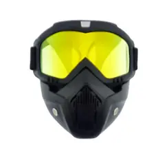 GENERICO - ANTIPARRA PARA MOTOCROSS CON MASCARA AMARILLO