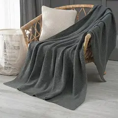 GENERICO - Manta Estilo Nordica Tejida Frazada Decorativa 130x160cm Color Gris