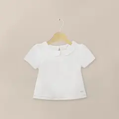 OPALINE - Polera Con Cuello Blanca Infant Niña