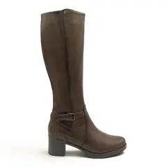 NEW WALK - Bota Mujer Elasticada Café