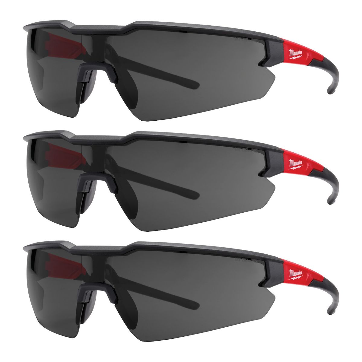 MILWAUKEE - Pack 3 Lentes De Seguridad Milwaukee Oscuros Anti Rayas 48-73-2054
