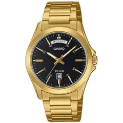 CASIO - Reloj Analógico MTP-1370G-1AVDF Dorado Negro Hombre